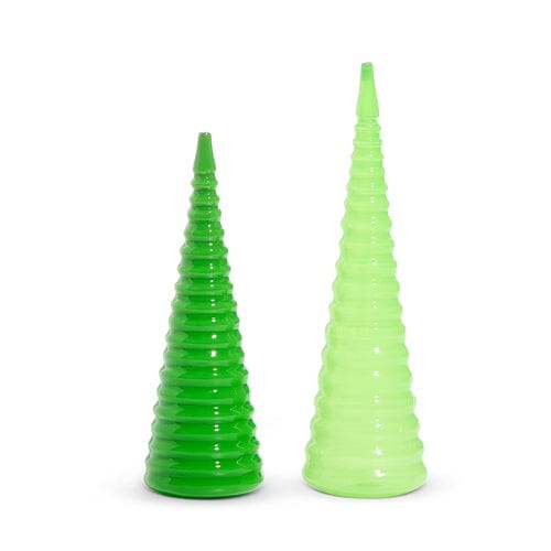 Bright Green Spiral Trees Christmas Decor RAZ 