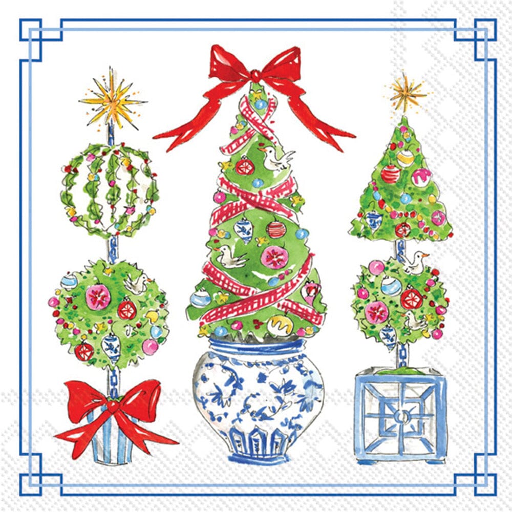 Bright Topiary Trees Lunch Napkin Cocktail Napkins Boston International 