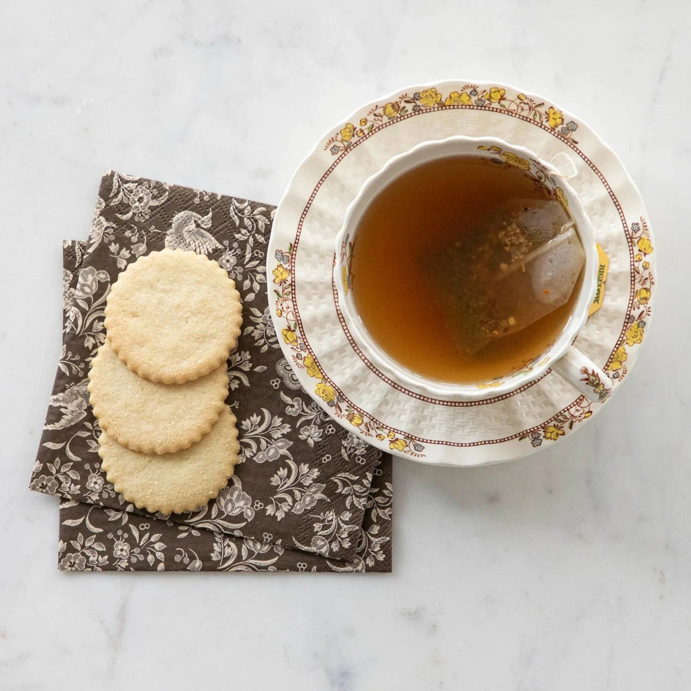 Brown Regal Peacock Cocktail Napkins Cocktail Napkins Hester and Cook 