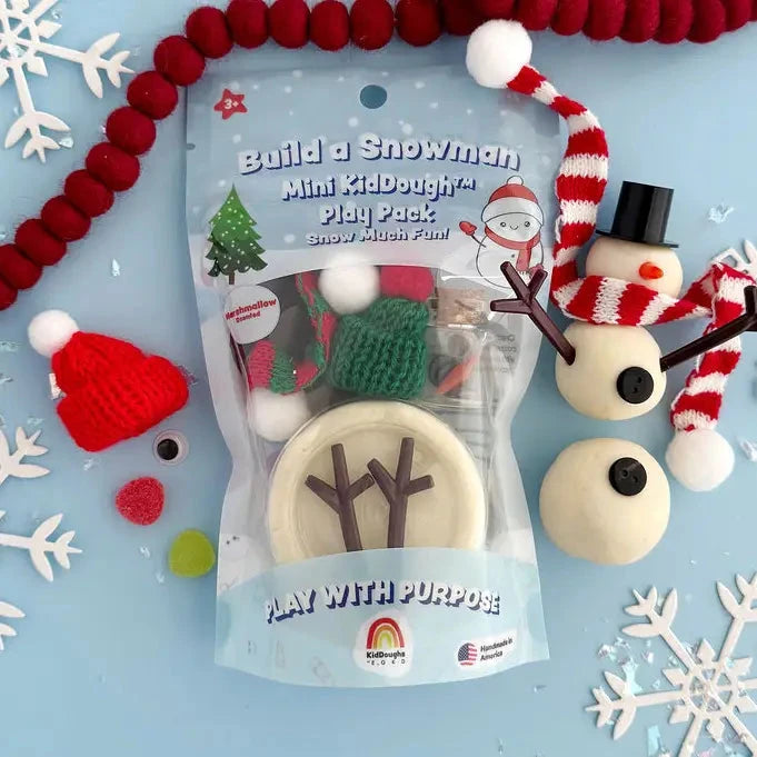 Build A Snowman Mini Kiddough Play Pack Toy Craft Kits Earth Grown KidDoughs 