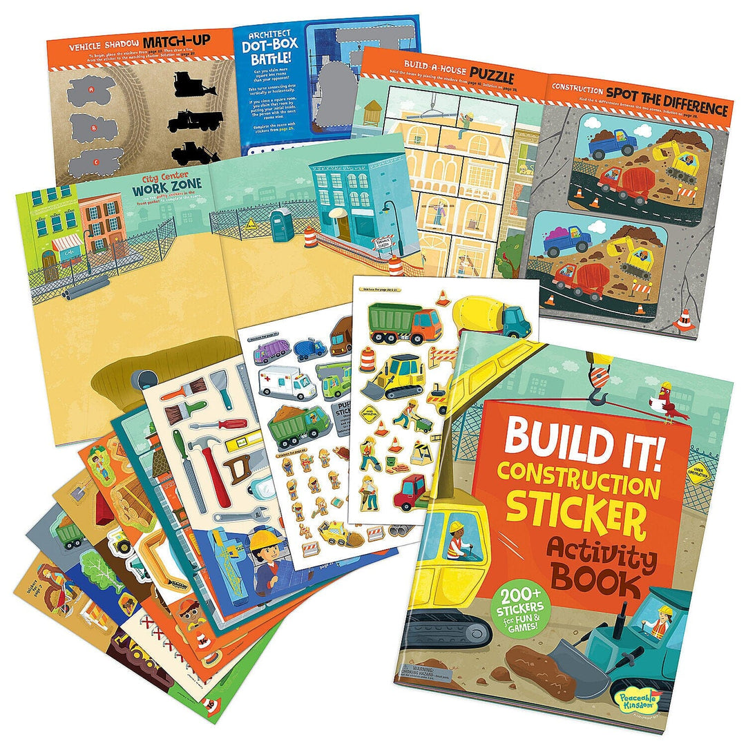 Build It! Construction Sticker Activity Book Book MindWare 