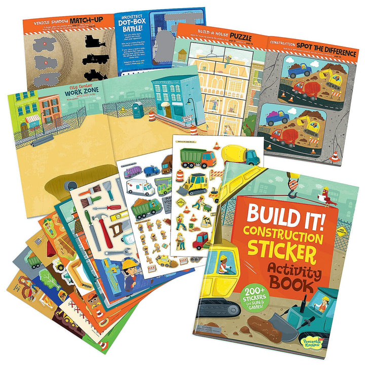 Build It! Construction Sticker Activity Book Book MindWare 