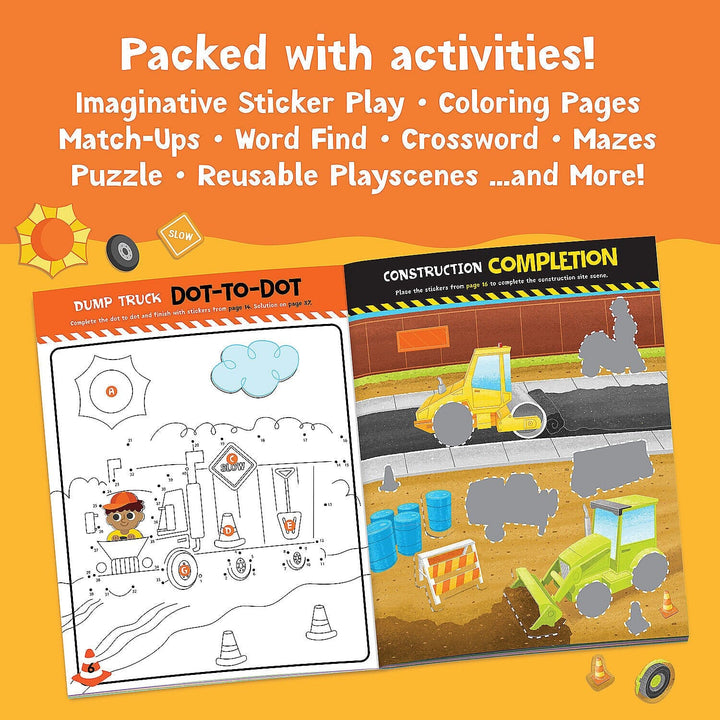 Build It! Construction Sticker Activity Book Book MindWare 