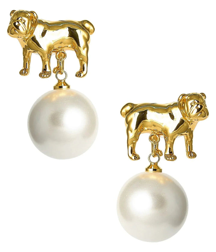 Bulldog Pearl Stud Earrings Womens Earrings Lisi Lerch 