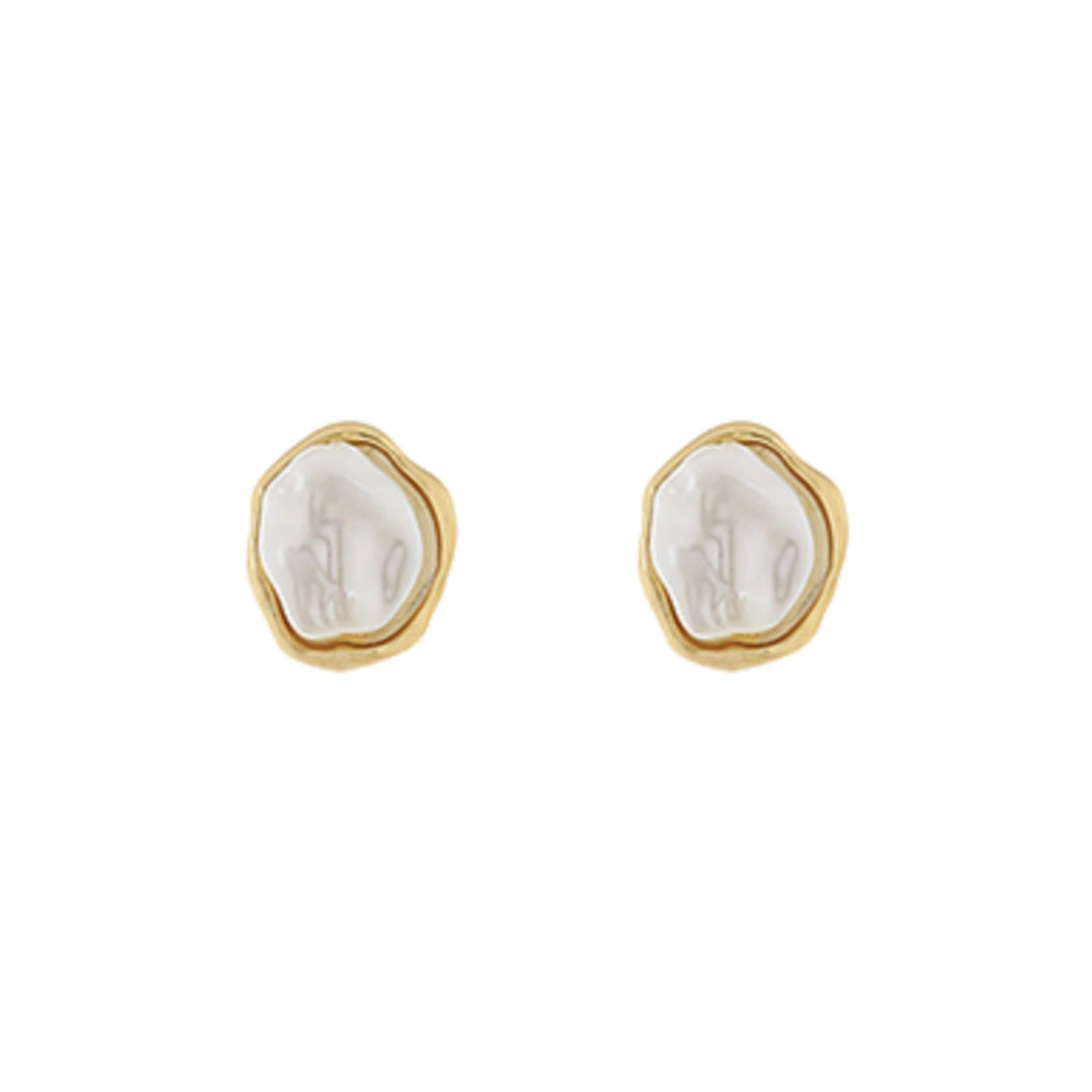 Byzantine Pearl Studs Womens Earrings Golden Stella 