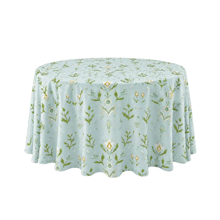 Round Tablecloth - Petal Garden Aqua