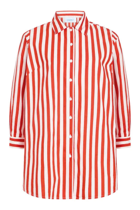 Cabana Coverup - Red Stripes Womens Dress Livro 