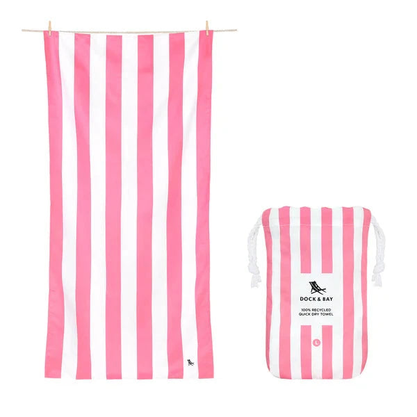 Cabana Quick Dry Towel - Extra Large Beach Towels Dock and Bay Phi Phi Pink 