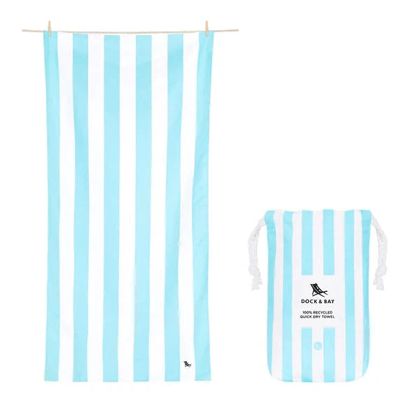 Cabana Quick Dry Towel - Extra Large Beach Towels Dock and Bay Tulum Blue 