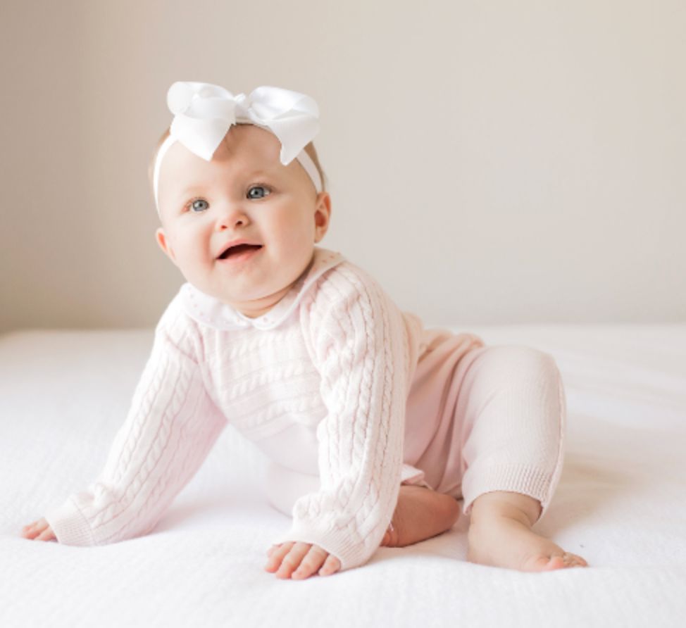 Cable Knit Longall - Pink Girl Longalls Feltman Brothers 