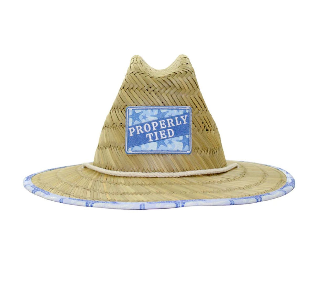 Cabo Straw Hat - Sea Star Child Sun Hat Properly Tied 