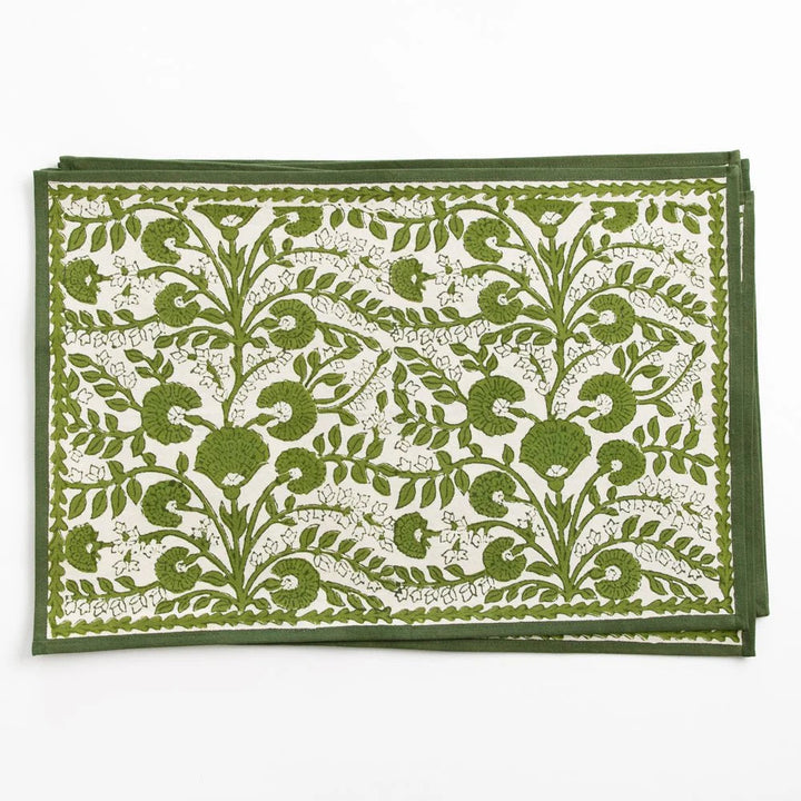 Cactus Flower Lettuce Green Placemats - Set of 4 Placemats Pomegranate 