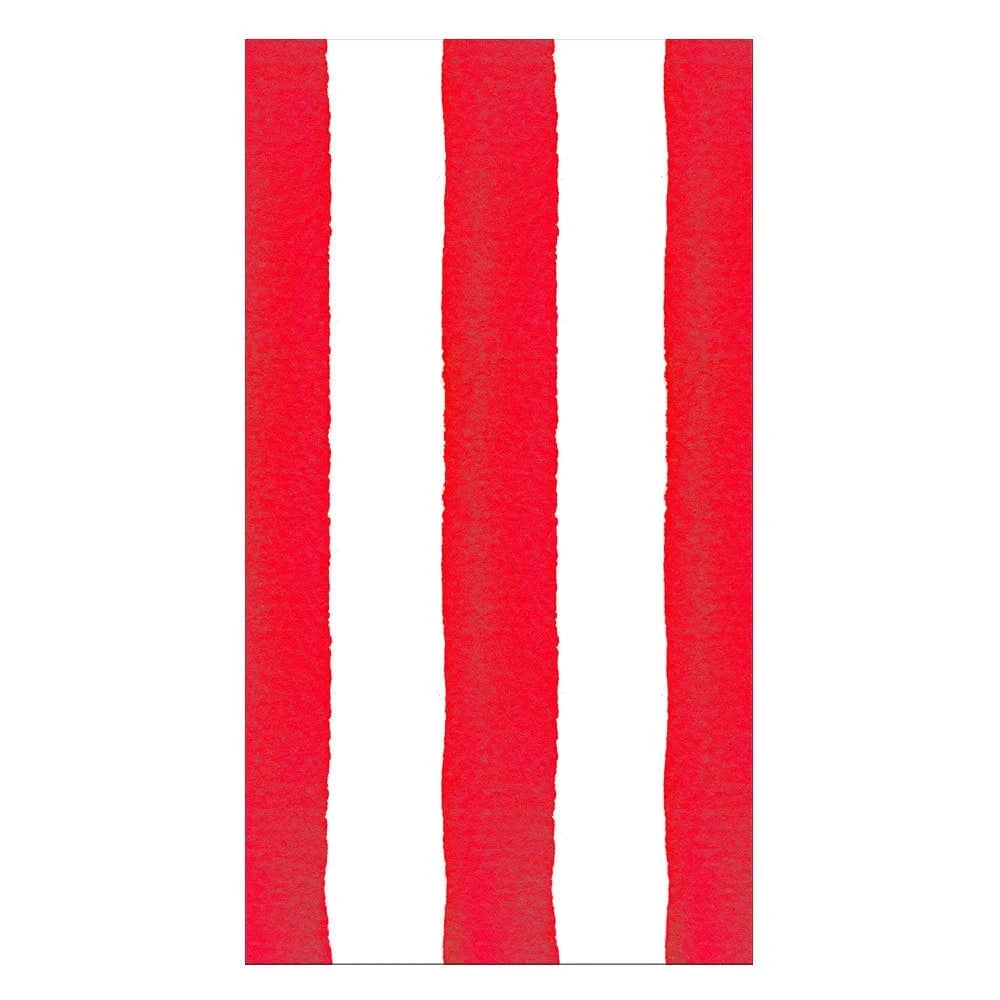 Cafe Stripe Red Paper Linen Guest Towels - 12 per package Guest Towels Caspari 