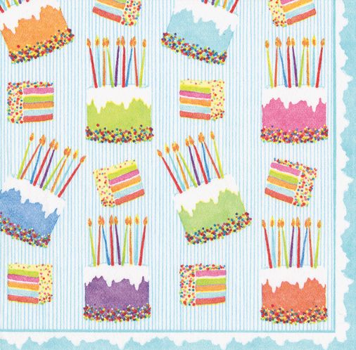 Cake Frosting Cocktail Napkins - 20 Per Package Cocktail Napkins Caspari 
