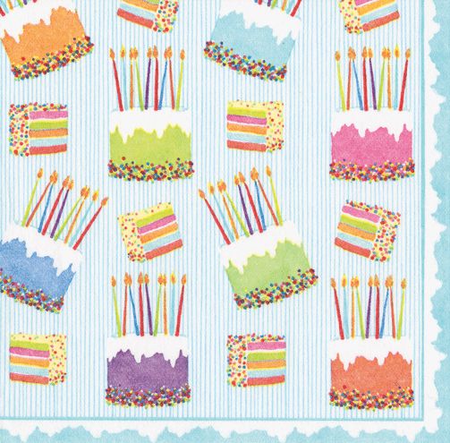 Cake Frosting Luncheon Napkins - 20 Per Package Dinner Napkins Caspari 