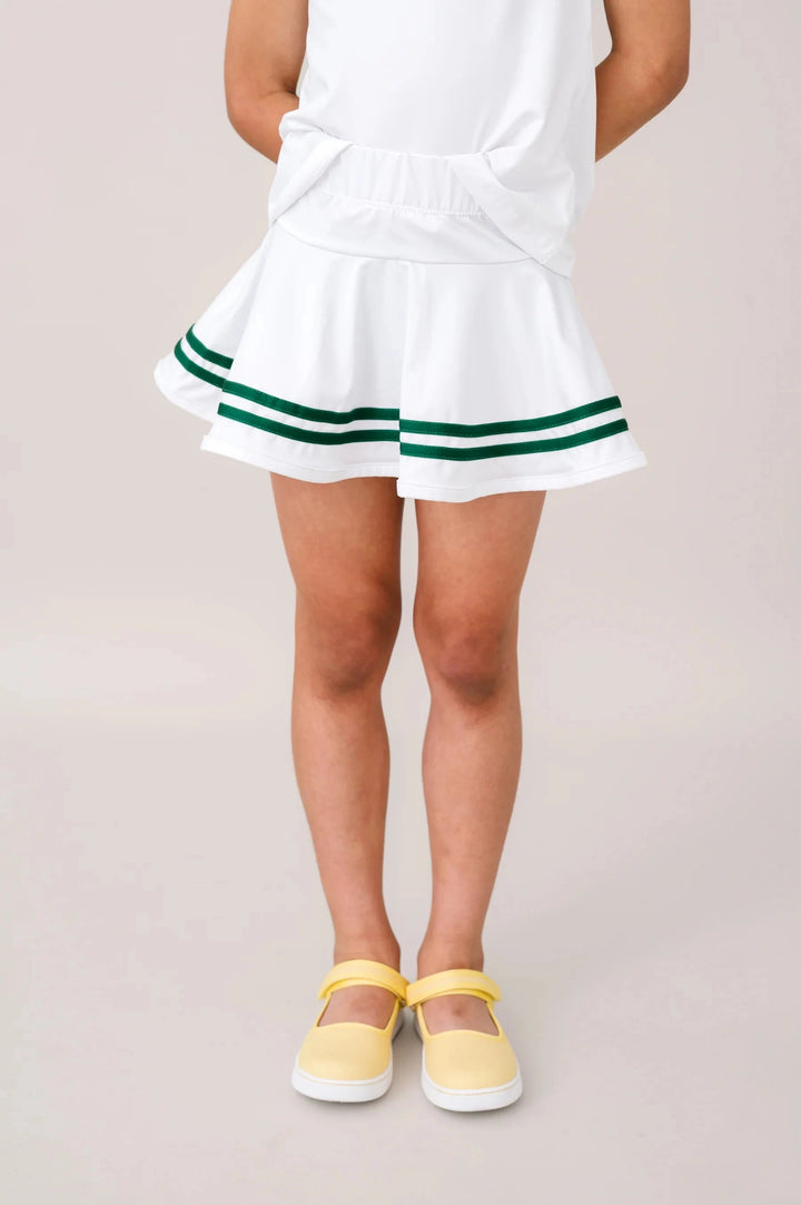 Callie Skort - Pure Coconut and Augusta Green Girl Skirt Set Athleisure 