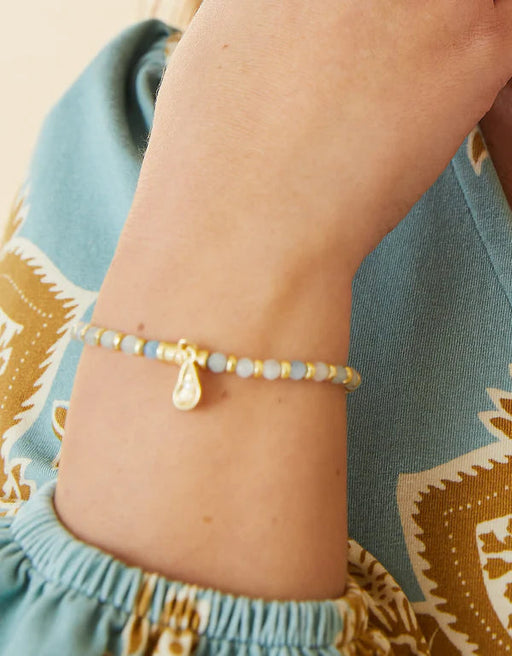 Calm Waters Stretch Bracelet- Aquamarine Womens Bracelet Spartina 