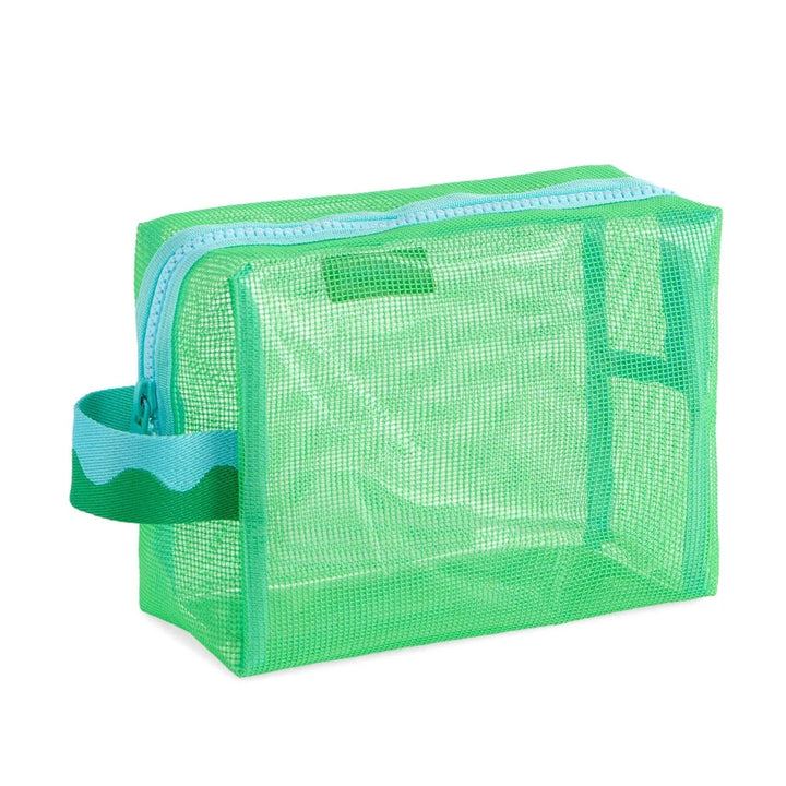 Camden Mesh Zip Pouch - Green Cosmetic/Accessories Bags Shiraleah 