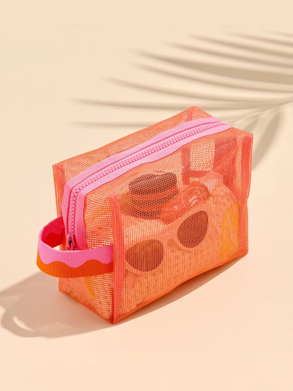 Camden Mesh Zip Pouch - Orange Cosmetic/Accessories Bags Shiraleah 