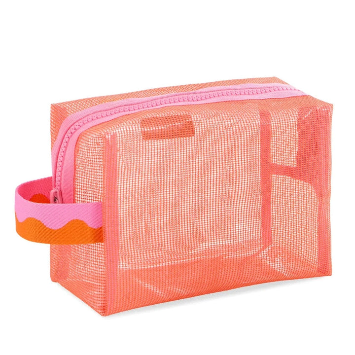 Camden Mesh Zip Pouch - Orange Cosmetic/Accessories Bags Shiraleah 