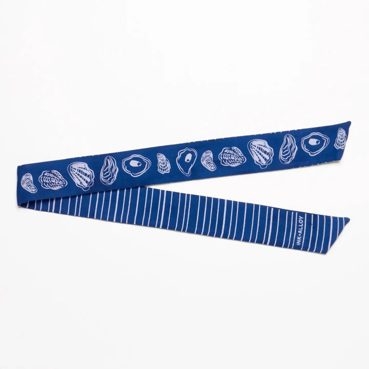 Camile Oyster Print Twilly Scarf Scarf Ink and Alloy 