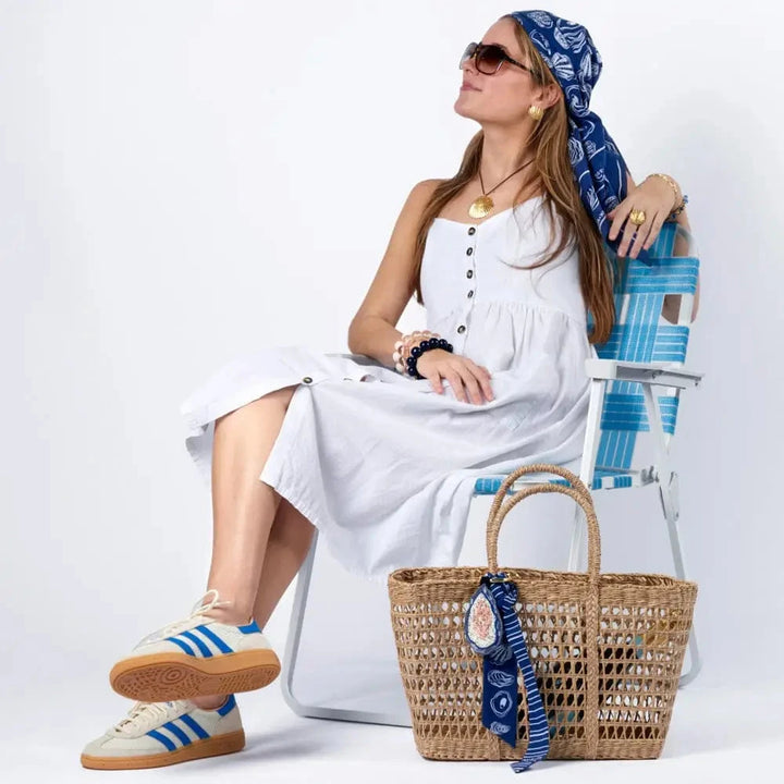 Camile Oyster Print Twilly Scarf Scarf Ink and Alloy 