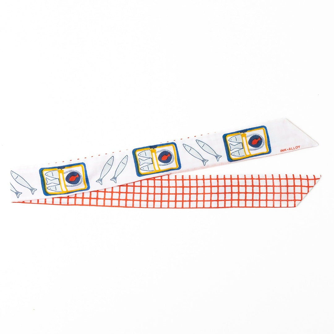 Camile Sardine Print Twilly Scarf Scarf Ink and Alloy 
