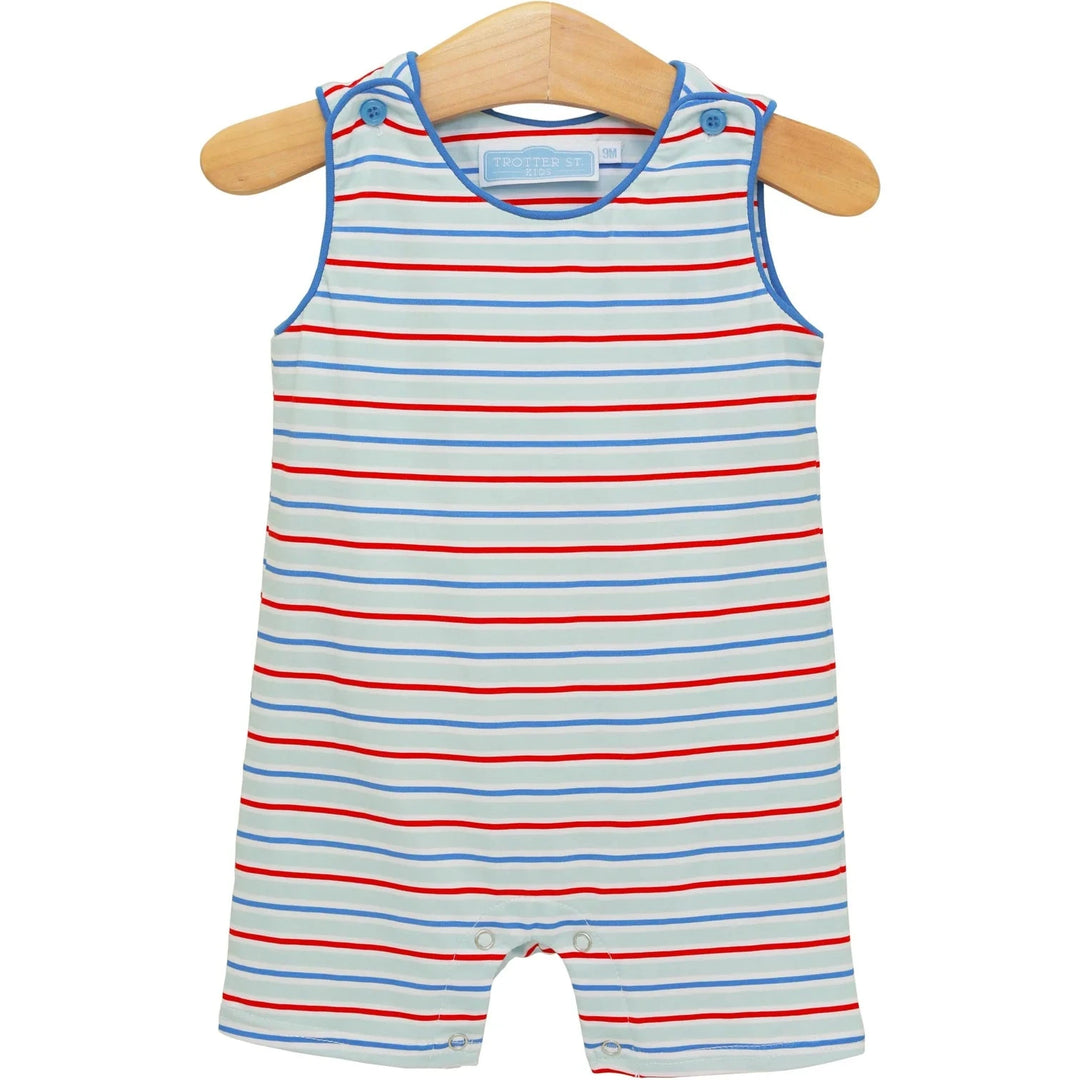 Campbell Jon Jon - Patriotic Stripe Boy Romper Trotter Street Kids 