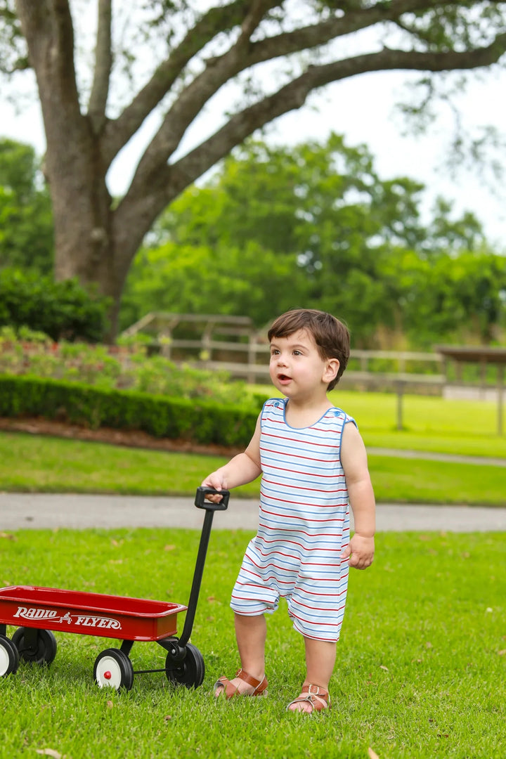 Campbell Jon Jon - Patriotic Stripe Boy Romper Trotter Street Kids 