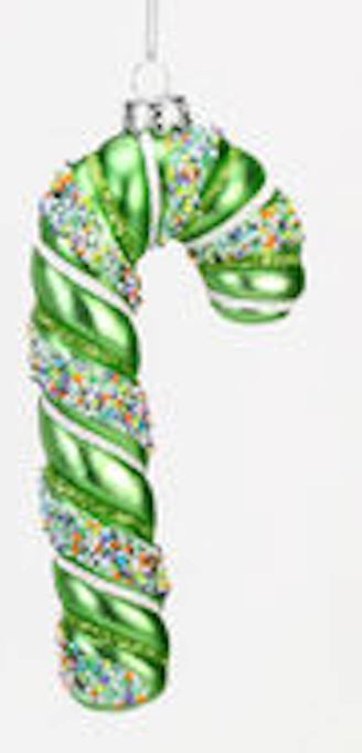 Candy Cane Ornament Ornament 180 Degrees Green 