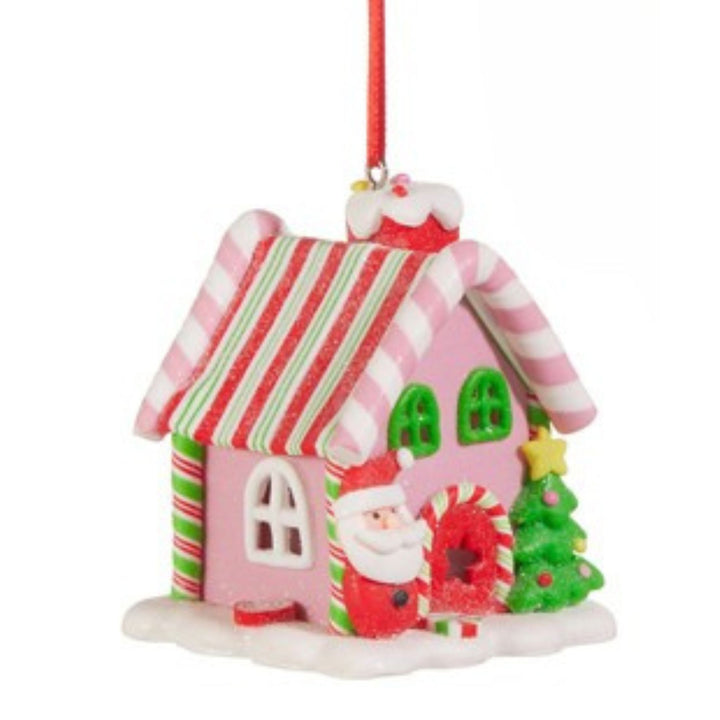 Candy Gingerbread House Ornaments Christmas Ornament RAZ Pink 