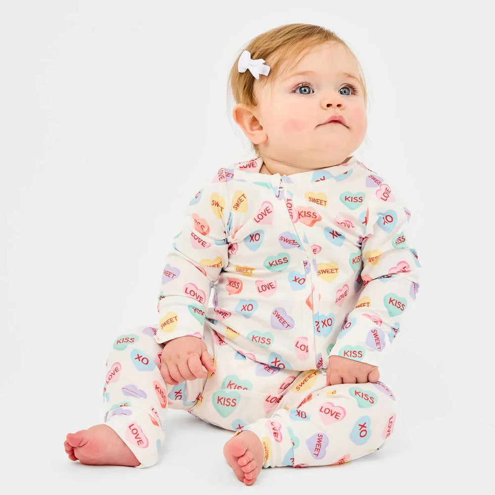 Candy Hearts Pajama Set Girl Pajamas Mary Square 0-3m 