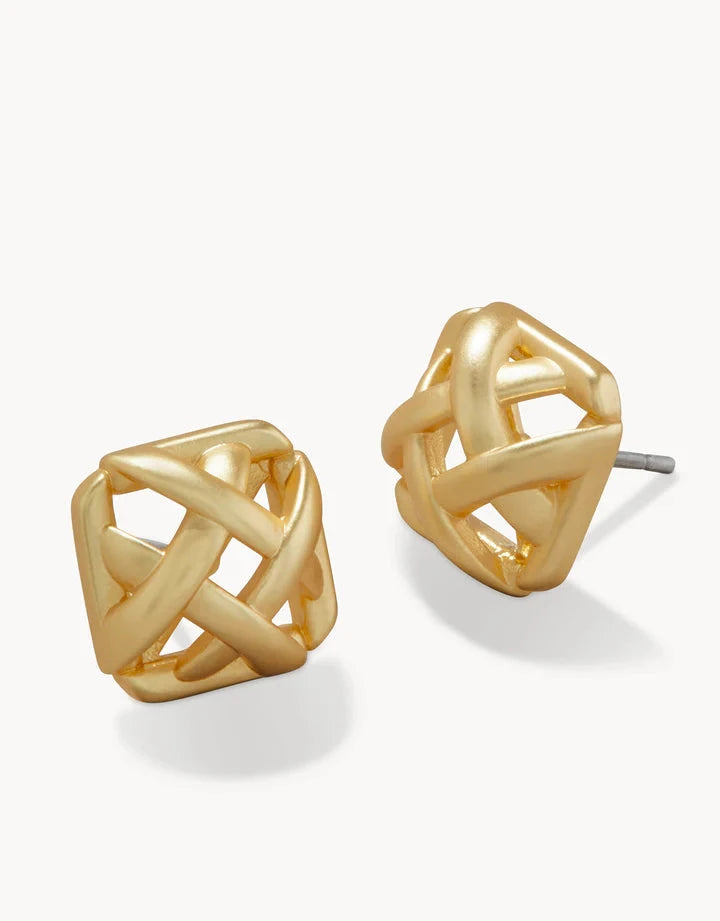 Cane Stud Earrings Gold Womens Earrings Spartina 