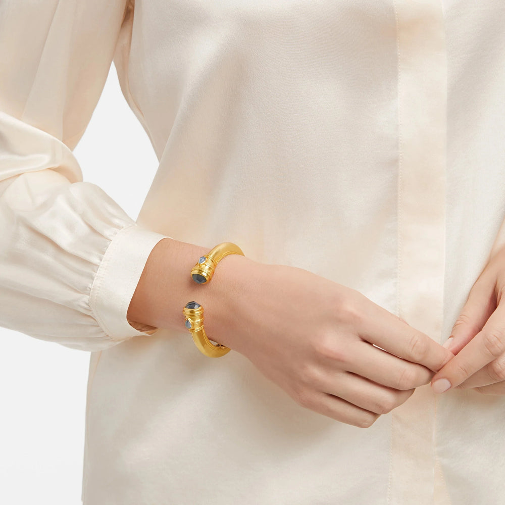 Cannes Demi Cuff - Iridescent Chalcedony Blue Womens Bracelet Julie Vos 