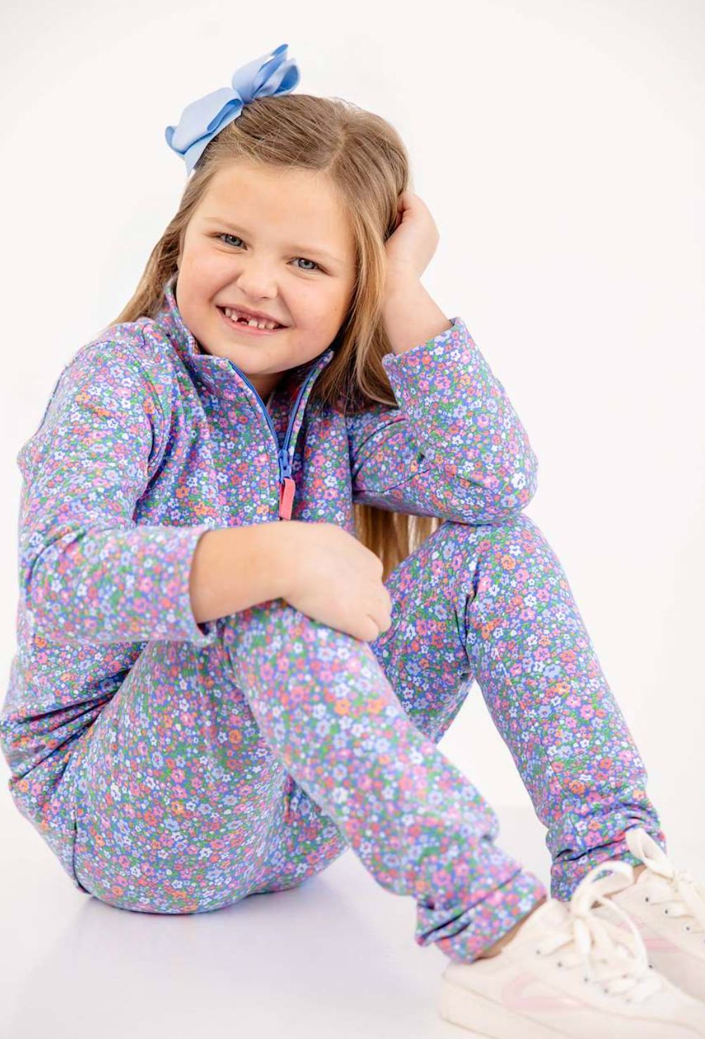 Canter Collar Half-Zip - Mountain Brook Mini Floral Girl Sweater Beaufort Bonnet 
