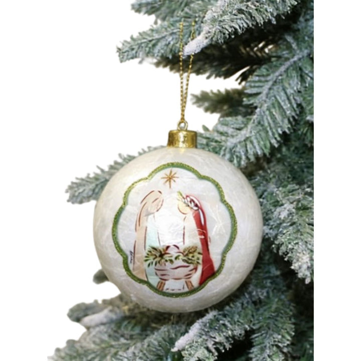 Capiz Woodland Holy Ornaments Christmas Ornament Trade Cie Holy Family 