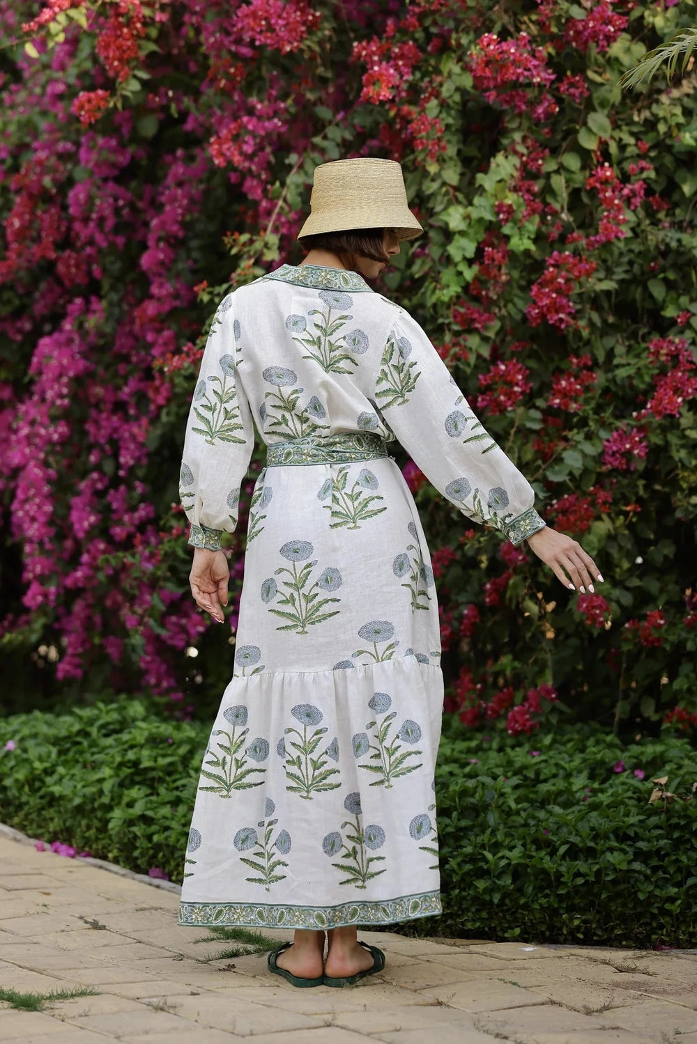 Capri Maxi Dress - Blue Flower Womens Dress Maison Marigold 