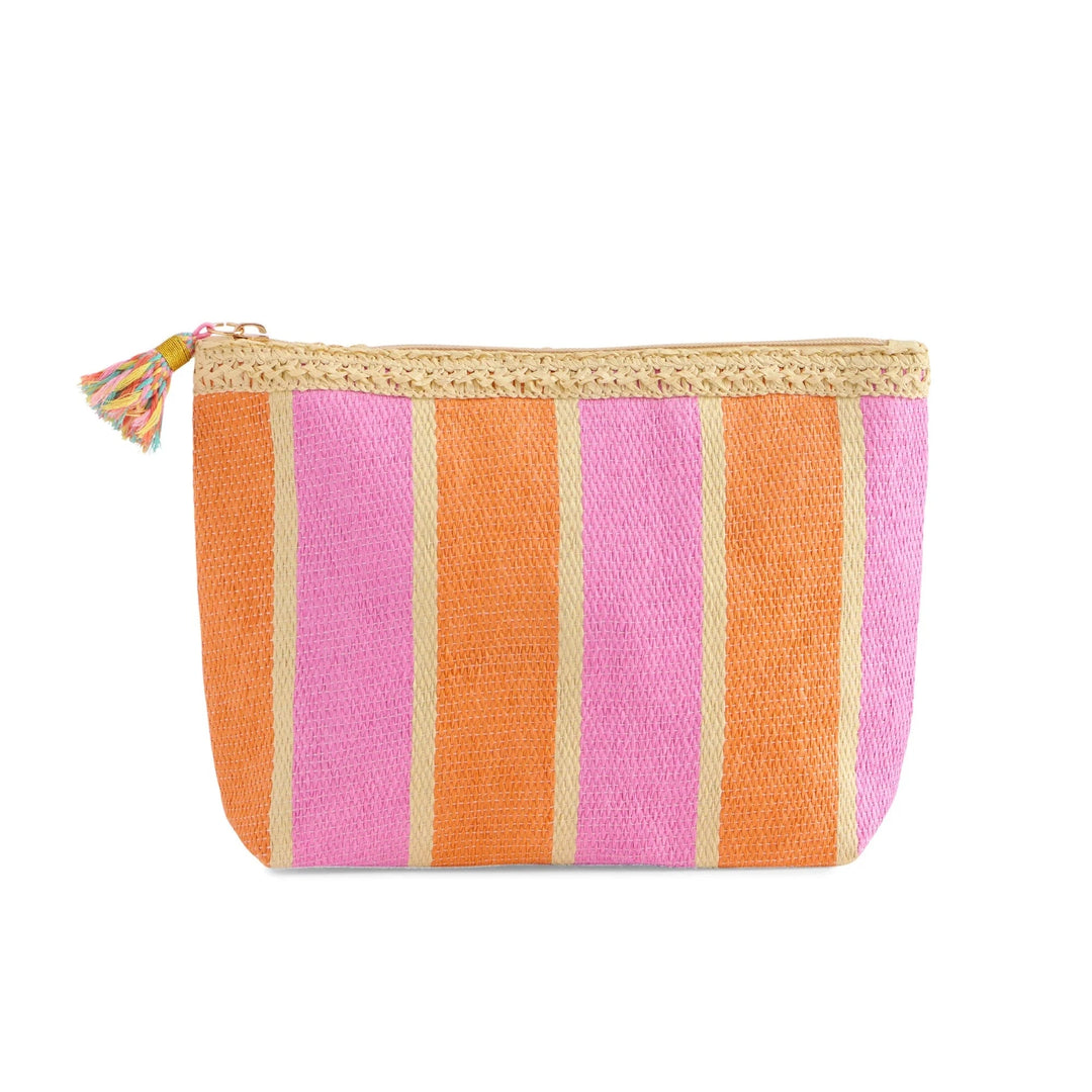 Capri Zip Pouch- Pink Cosmetic/Accessories Bags Shiraleah 