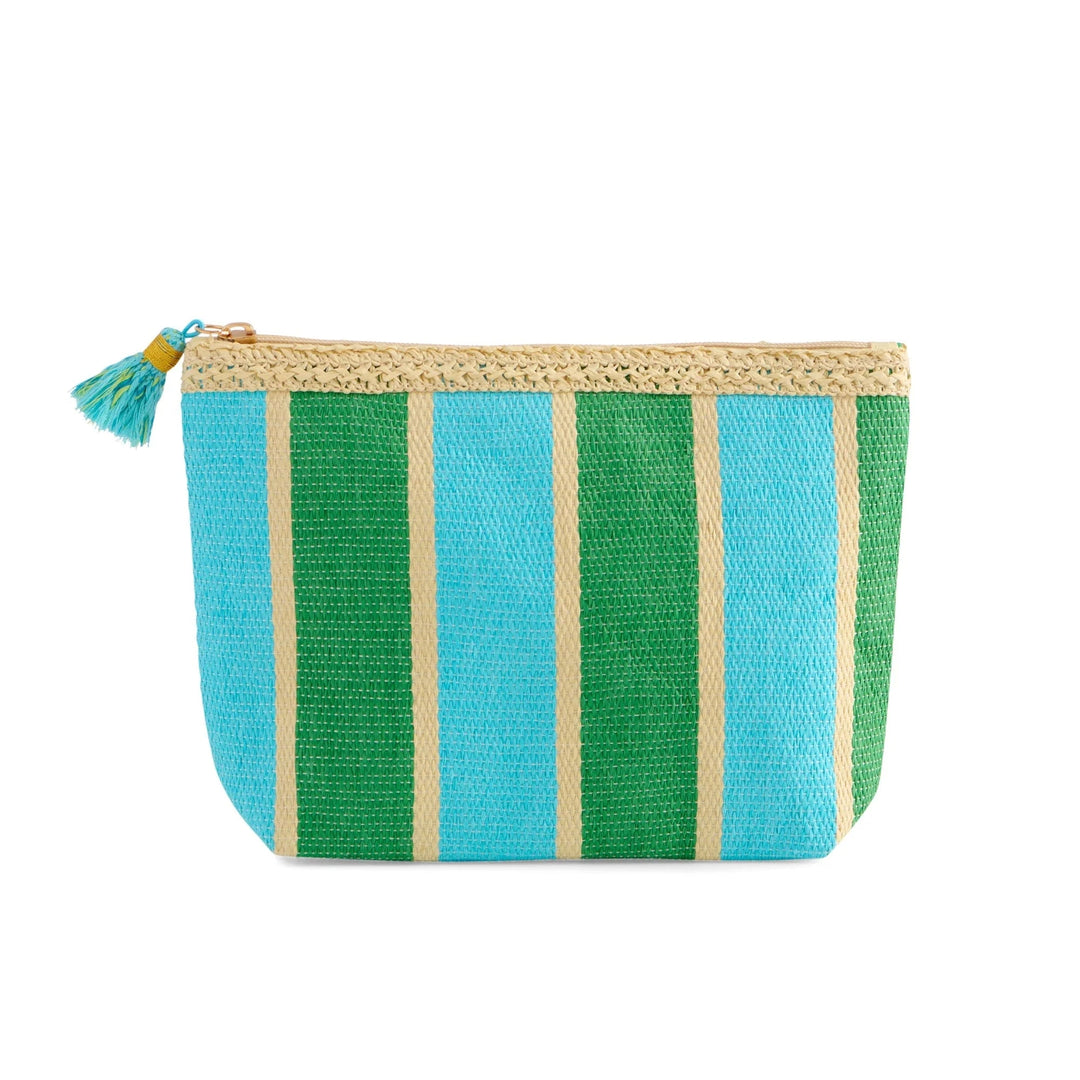 Capri Zip Pouch- Turqoise Cosmetic/Accessories Bags Shiraleah 