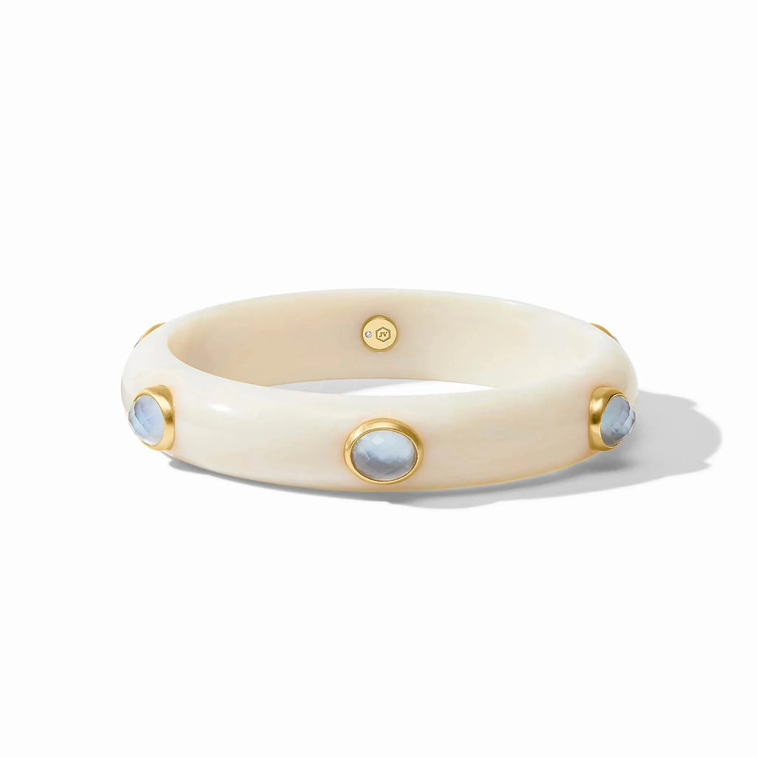 Carnaby Stone Bangle - Iridescent Chalcedony Blue Womens Bracelet Julie Vos 