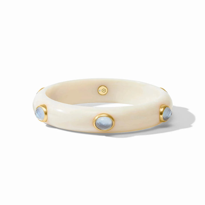 Carnaby Stone Bangle - Iridescent Chalcedony Blue Womens Bracelet Julie Vos 