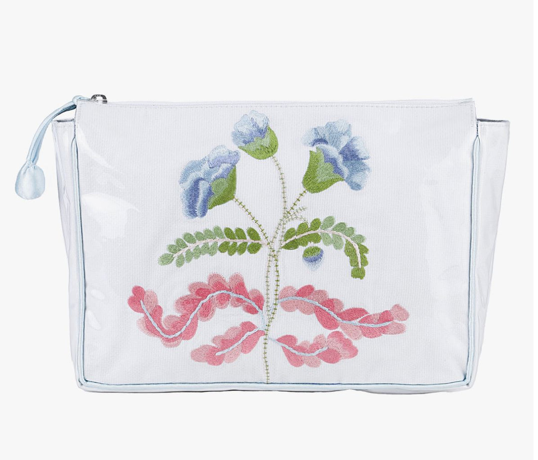 Carnation Large Make-Up Bag - Blue Cosmetic/Accessories Bags Lenora 