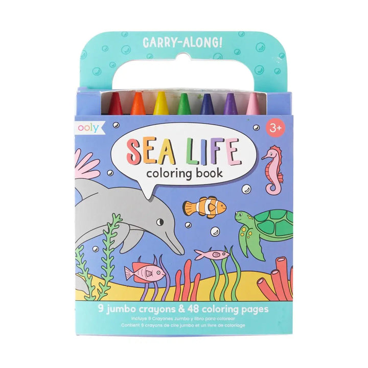 Carry Along Crayons and Coloring Book - Sea Life Coloring Supplies Ooly 