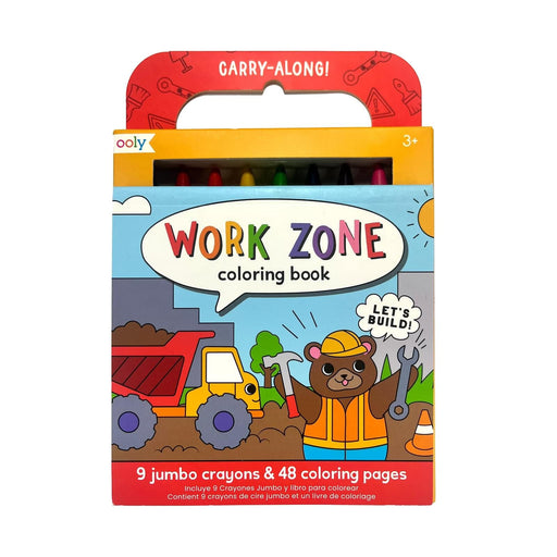 Carry Along Crayons and Coloring Book - Work Zone Coloring Supplies Ooly 