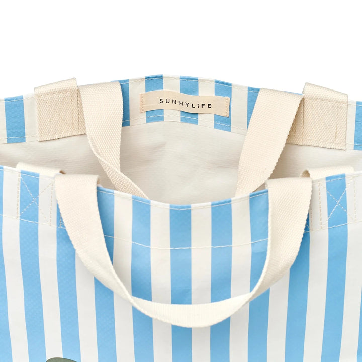 Carryall Beach Bag - La Mer Med Blue Stripe Beach Bag Sunny Life 
