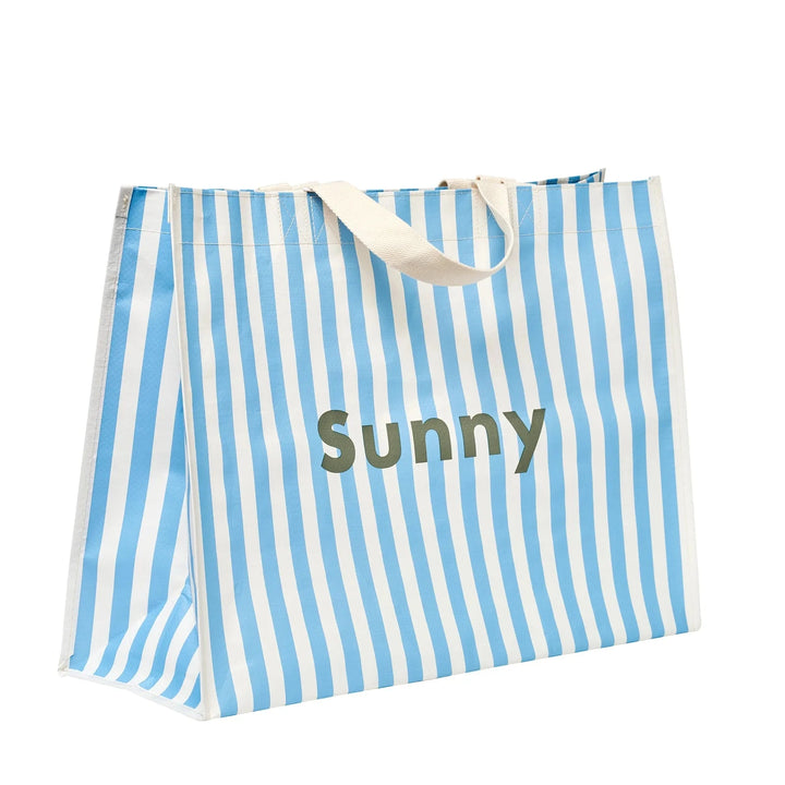 Carryall Beach Bag - La Mer Med Blue Stripe Beach Bag Sunny Life 