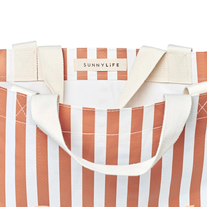 Carryall Beach Bag - Tierra Clay Stripe Beach Bag Sunny Life 