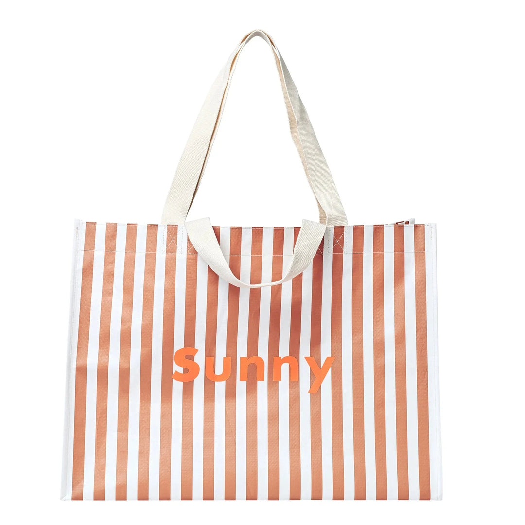 Carryall Beach Bag - Tierra Clay Stripe Beach Bag Sunny Life 
