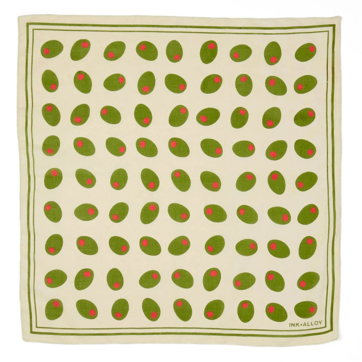 Carson Bandana- Olive Scarf Ink and Alloy 