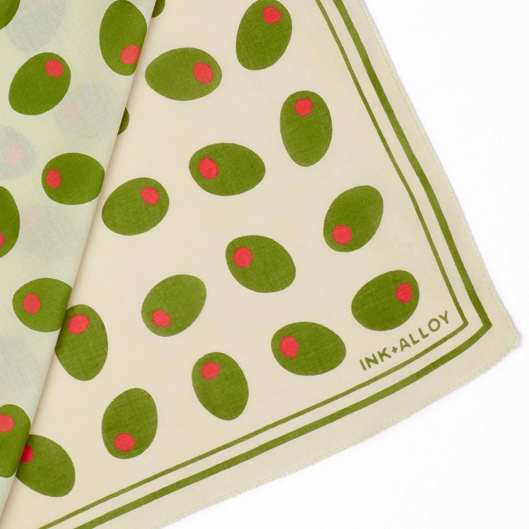 Carson Bandana- Olive Scarf Ink and Alloy 